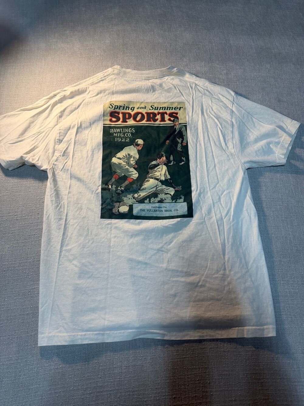Rawlings Vintage 1922 Spring and Summer Sports Graphic Tee Shirt White XL - Picture 3 of 3